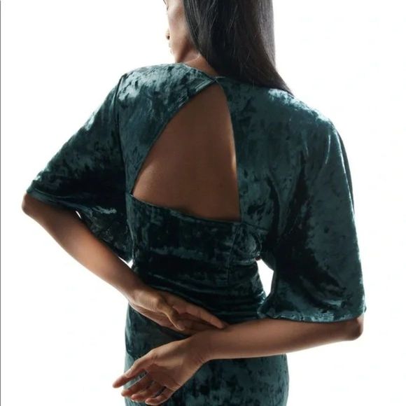 Zara Velvet Midi Dress - Picture 2 of 12